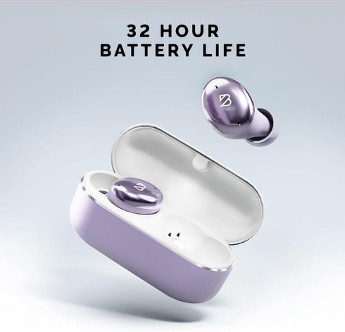 Tempo 30 Wireless Earbuds for Small Ears, Comfortable Bluetooth Ear Buds for Women and Men, Purple Earphones