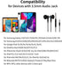3.5mm Earbuds Noise Canceling Headphones with Microphone, Magnetic in-Ear Wired 3.5mm Jack Earphone for Moto G Power