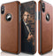 LOHASIC Slim Thin Premium Leather Case for iPhone Xs, Anti-Slip Grip Protective Cover for iPhone X XS - Brown
