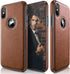 LOHASIC Slim Thin Premium Leather Case for iPhone Xs, Anti-Slip Grip Protective Cover for iPhone X XS - Brown