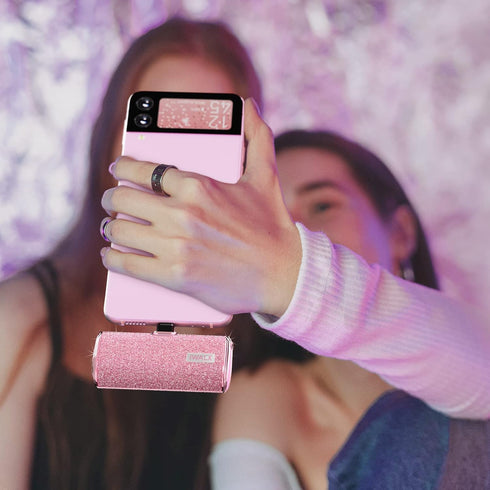 iWALK USB C Portable Charger 4500mAh, Ultra-Compact Small Power Bank, Sparkly Battery Pack for iPhone 16/16 Plus/16