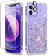 GVIEWIN iPhone 12/12 Pro Case, Clear TPU Shockproof Cover with Screen & Camera Lens Protectors, Floral Pattern 6.1"