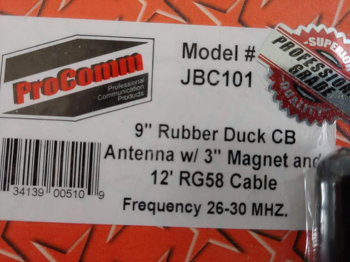 ProComm JBC101 9" Magnet Mount Antenna for Reliable Signal