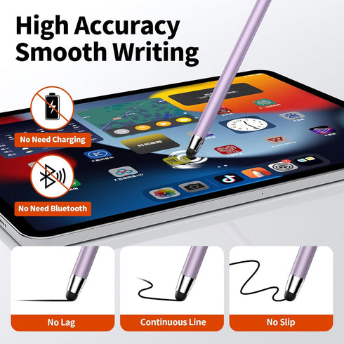 10 PCS Stylus Pen for Touchscreen - 2-in-1 High Sensitivity Stylus for iPad, Compatible with iPhone, Android Tablets
