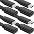 Sumind 10 ft Micro USB Extension Cable 4 Pack - Male to Female Extender for Wireless Security Cameras, Black, Clips