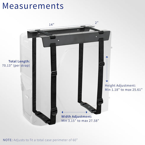 VIVO Under-Desk and Wall Mount PC Holder with Adjustable Strap and Steel Bracket, Black, MOUNT-PC02S