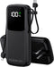 UYAYOHU Portable Charger 15000mAh, Fast Charging Battery Pack with Built-in AC Wall Plug and 2 Output Cables, LED