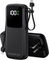 UYAYOHU Portable Charger 15000mAh, Fast Charging Battery Pack with Built-in AC Wall Plug and 2 Output Cables, LED