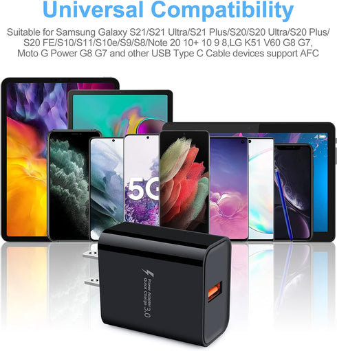 USB Charger Plug, Quick Charge 3.0 Fast Charging Block Wall Charger Cube Box for iPhone, Samsung Galaxy S23 A14 A54 S22