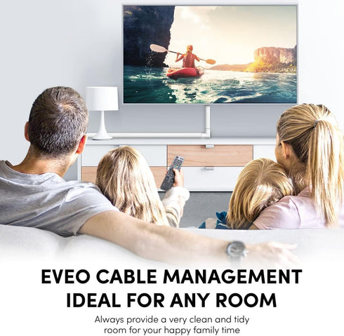 EVEO Cord Hider, 300” Wall Cable Cover, Cable Concealer for TV, Large, White