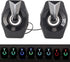 Yunseity USB Powered Speaker, HiFi Stereo Sound, Wired USB Desktop Speaker with RGB Lights (Black)