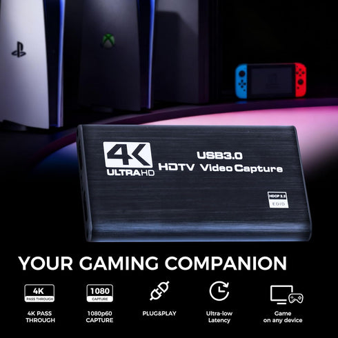 RGBlink 4K 3.0 1080P 60FPS, PS5, MSP231 HDMI Capture Card for Streaming & Gaming, USB Audio Video Capture Device Low