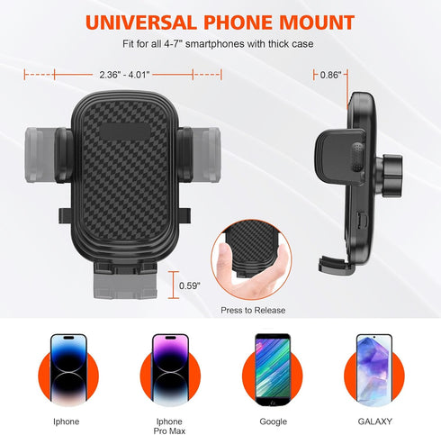 2 Pack 2 1 360 4-7 Newlest in Phone Mount for Car Cup Holder with Adjustable Base, Phone Holders for Car Cupholder, No