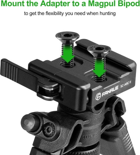 FANAUE ARCA-Swiss Bipod Adapter, ARCA-Swiss Quick Release, Arca Tripod Mount for Fanaue Tripod Heads