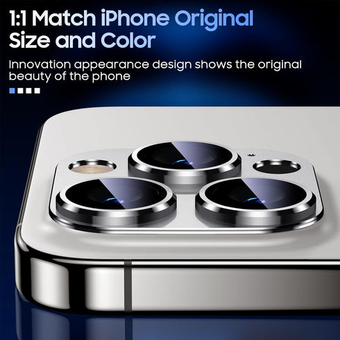 Uyiton for iPhone 13 Pro/Pro Max Camera Lens Protector - Strong Adsorption - Drop Protection - Metal Ring Tempered Glass