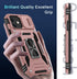 DEERLAMN iPhone 12/12 Pro Case - Rose Gold, Military Grade Shockproof, Slide Camera Cover, 2 Screen Protectors,