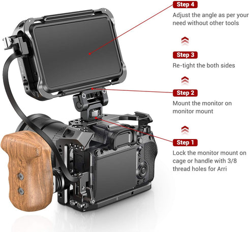 SMALLRIG Monitor Mount - EVF Holder Support with Locating Pins for ARRI Standard - 2174