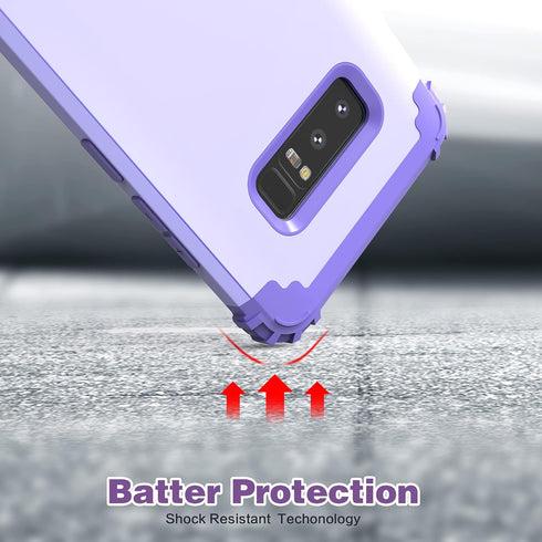 IDweel for Galaxy Note 8 Case, Purple for Women Girls, 3 in 1 Shockproof Slim Hybrid Heavy Duty Protection