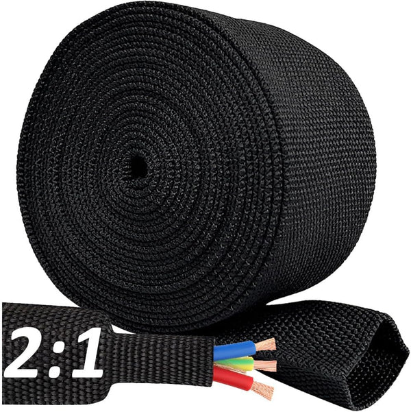 ROCKDIG 20 FT 3/4 inch 2:1 Heat Shrinkable Braided Sleeving Heat Shrink Sleeve
