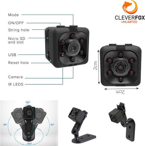 Mini Spy Camera with Audio & Video, 1080P Hidden Camera, Portable HD Nanny Cam with Night Vision & Motion Detection for