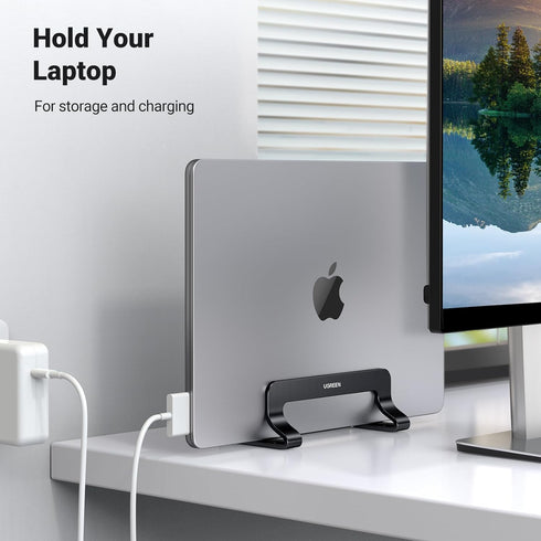 UGREEN Vertical Laptop Stand Holder for Desk, Adjustable Aluminum Stand Compatible with MacBook Pro, MacBook Air, Up to