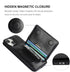 KIHUWEY iPhone 15 Wallet Case, Credit Card Holder, Premium Leather Kickstand, Shockproof Cover (Black)
