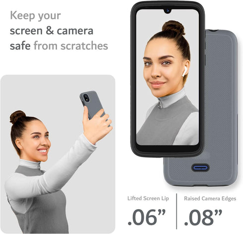 TUDIA DualShield Grip Phone Case for Moxee M2160, MergeGrip Shockproof Military Grade Slim Dual Layer Tough Protection