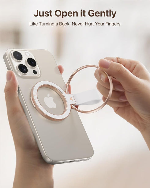 andobil Magnetic Phone Grip Holder for MagSafe, 2024 Unrivaled Stability, Rosegold, Compatible with iPhone 15 Pro Max