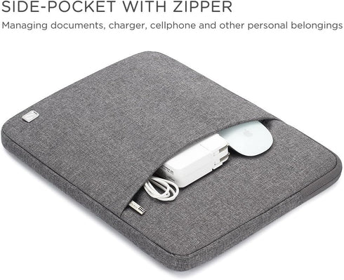 NIDOO 10 Inch Water Resistant Laptop Tablet Sleeve Case Cover for 11" iPad Air M3 M2 2025/Pro M4 M2, Grey