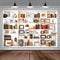 Etsyoki White Office Modern Bookcase Photography Zoom Backdrops for Home Office Decoration 5X3FT
