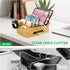 LEOKKARR Bamboo Charging Station with Watch Stand, Desktop Charging Station Organizer, Wood Docking Station for Phones