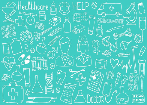 BELECO 7x5ft Fabric Doctor and Nurse Photography Backdrop Medical Equipment Healthcare Ambulance Background Hospital