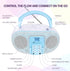 SingingWood GC01 Macarons Series Portable CD Player Boombox with AM FM Stereo Radio, Kids CD Player