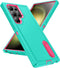 for Galaxy S24 Ultra Case, 3-Layer Military Grade Shockproof Silicone Cover with Kickstand for Samsung Galaxy S24 Ultra