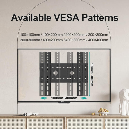 Fixed TV Wall Mount for Most 32-68 Inch 4K, LED, LCD, Plasma TV, VESA Up to 400x400mm, Weight Capacity 99lbs