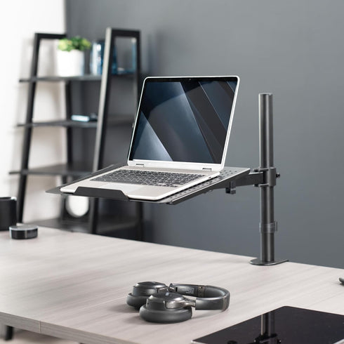 VIVO Single Laptop Notebook Desk Mount Stand - Fully Adjustable for Up to 17 inch Laptops, Black