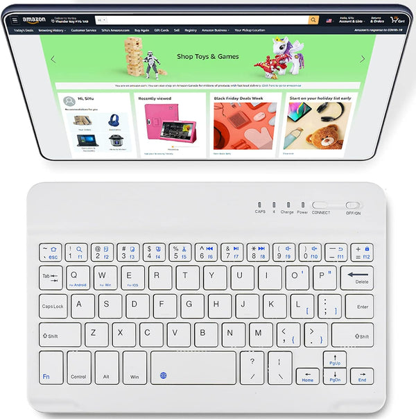 DETUOSI Universal 7-8 inch Wireless Keyboard, Multi-Device Travel Portable Ultrathin (6mm) Lightweight Wireless