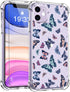 iPhone 11 Case with Screen Protector - Stylish Elegant Floral Design on Soft Clear TPU - Slim Fit Protective Phone Cover