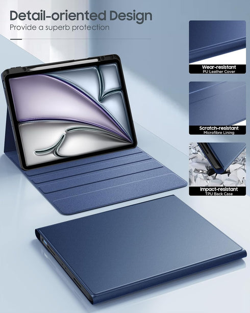 MoKo Keyboard Case for iPad Air 13 Inch with Keyboard M2 2024, Multi-Angle Magnetic Stand Cover, Detachable Bluetooth