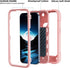 iPhone 15 Pro Case 6.1" - Rugged Military-Grade Shockproof Cover with Ring Stand, Glass & Camera Lens Protectors (Pink)