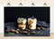 LidyMini 10x7ft Fabric Yogurt Parfaits with Caramel and Walnuts Backdrop Dark Moody Surface