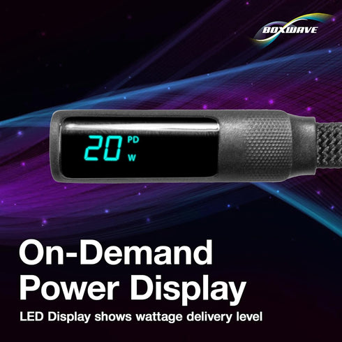 BoxWave MP3 (4 (4ft) (100W), Cable Compatible with MYMAHDI Player in) - PowerDisplay PD Right Angle Cable - USB-C