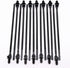 Push Mount Zip Ties, 8 inch Cable Zip Tie Black Wire Tie with Push Pin for Indoor and Outdoor (100 Pack)