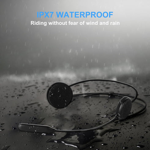 Motorcycle Helmet Speakers Headphones, Loud Sound, Large Button for Gloves, IPX7 Waterproof, Easy Install
