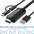 2-in-1 HDMI Cable for Android Phones & Tablets, 6.6ft MHL Adapter, 1080P HDTV Mirroring & Charging, USB Type C & Micro