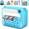 Instant Print Kids Camera, Ink Free Printing Dinosaur Camera for Ages 3-12, Christmas Gifts, Blue