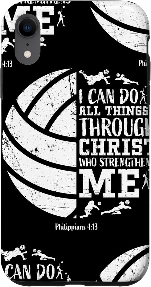 Cute iPhone XR Volleyball Phone Case with Christian Verse - Perfect Gift for Teen Girls!