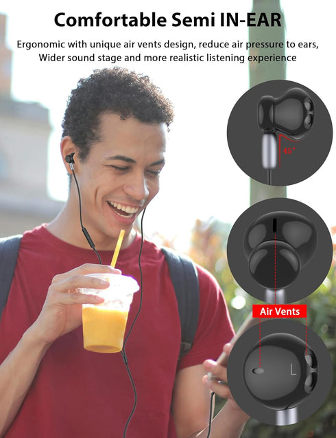 Magnetic USB C Headphones Wired Earbuds for Samsung S24 S23 FE, iPhone 15 Pro, Stereo Type C Earphones with Microphone