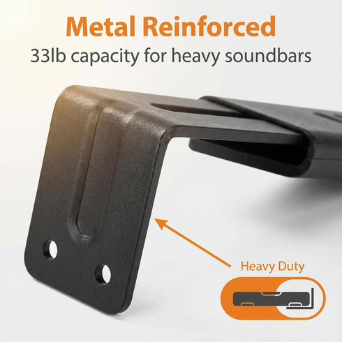 TERDEWE Depth Adjustabl Soundbar Wall Mount Bracket for Samsung, Sony, LG, Vizio, Bose, JBL and More Sound Bar Mounts
