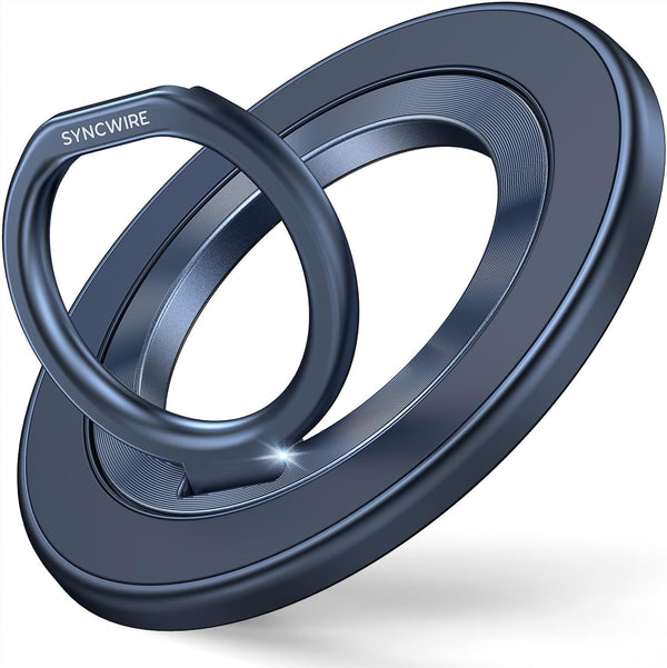 SYNCWIRE Magnetic Phone Ring Holder for MagSafe, Finger Kickstand with Two-Sided Magnet for iPhone 15 Pro Max, Android